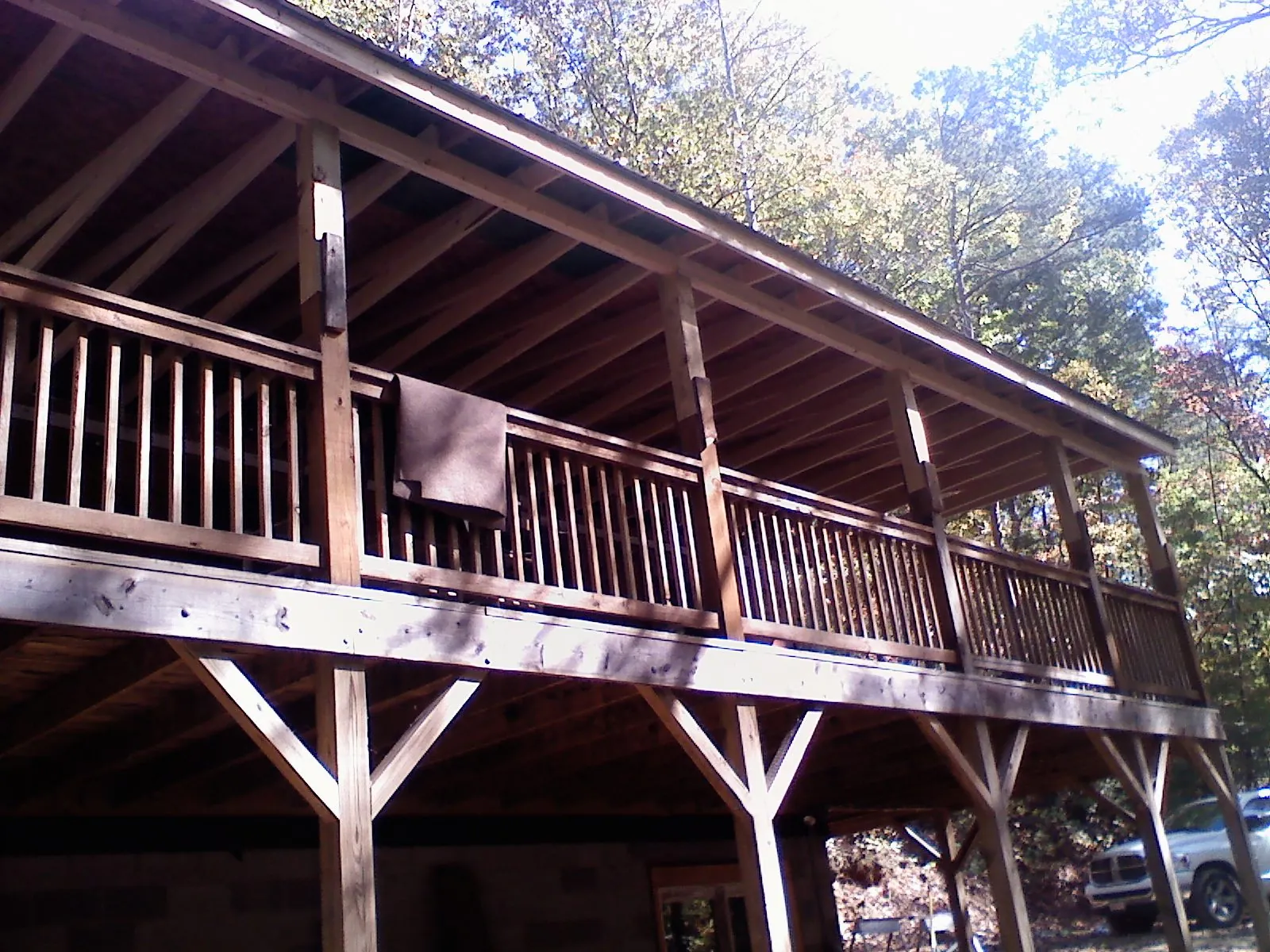 Timber framing under a new elevated porch and deck — Roof Leak Repair in Oskaloosa by Roofing Brothers